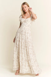 Ivory Ruffle Sleeve Tiered Maxi Dress Plus Size, Dresses, $ 75.00, A Moment Of Now™